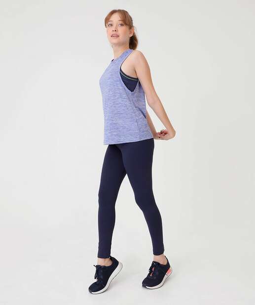 Blusa Regata Feminina Fitness Mescla Marisa