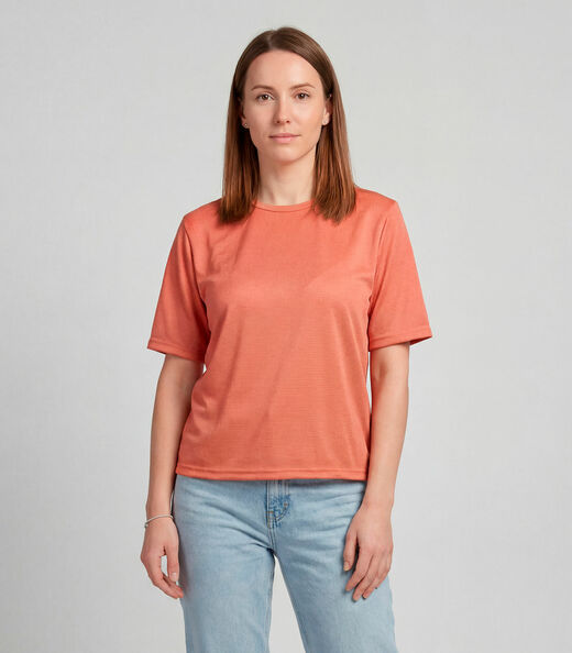 Blusa Feminina 100% Poliéster Básica Infinita Cor Laranja