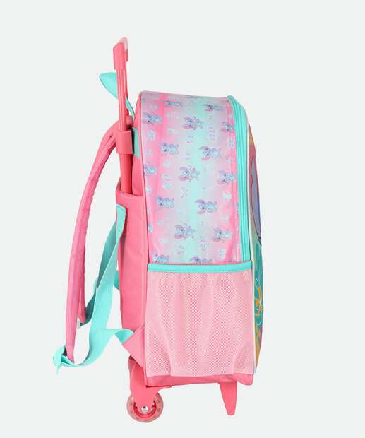 Mochila Mala Com Rodas Infantil Stitch E Angel Disney