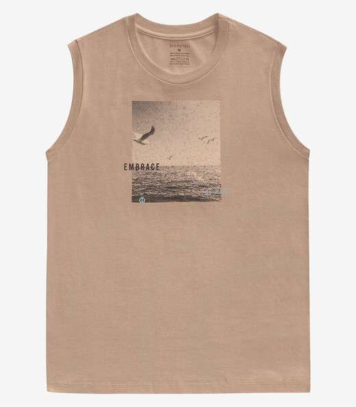 Regata Masculina Meia Malha Diametro Marrom