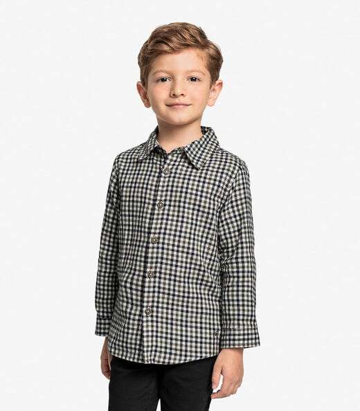 Camisa Infantil Masculina Xadrez Trick Nick Verde