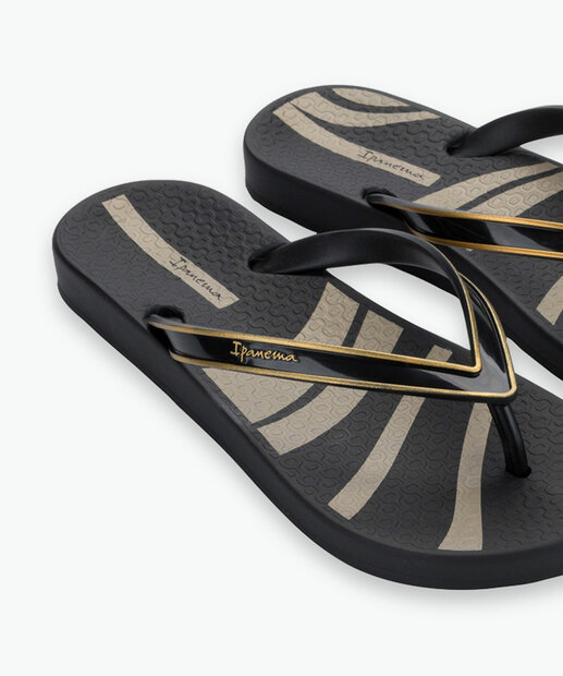 Chinelo Ipanema Feminino Anatômico Linea Preto