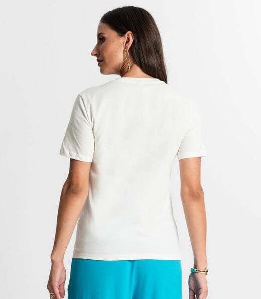 Camiseta Feminina Em Meia Malha Rovitex Bege