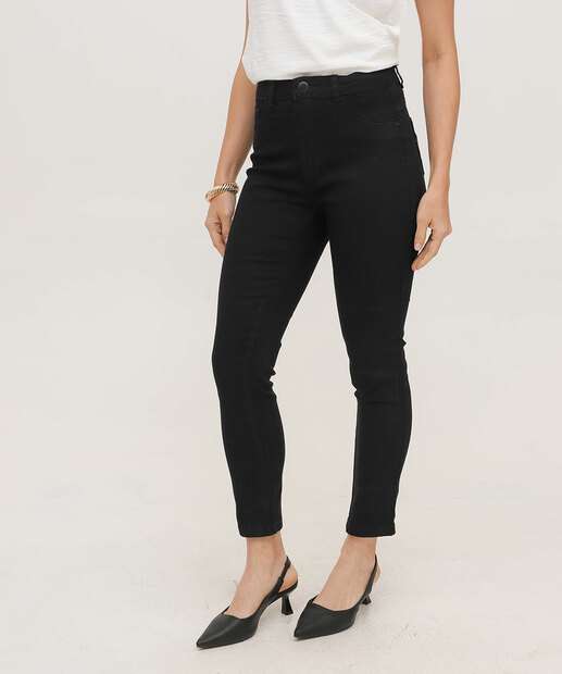 Calça Feminina Sarja Skinny Bolsos 