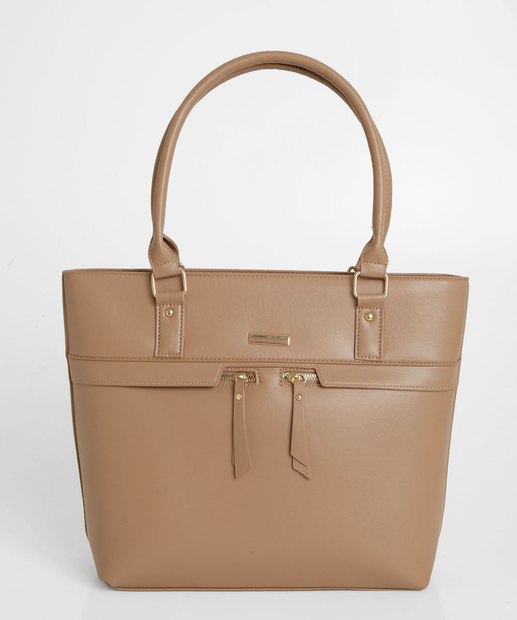 Bolsa De Ombro Tote Feminina Marisa Bege