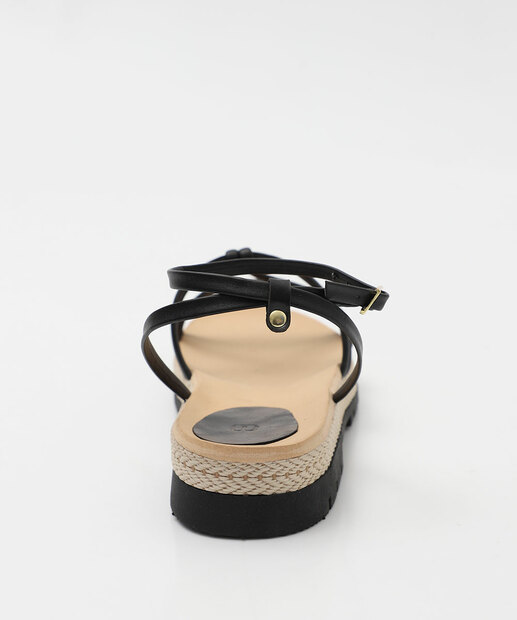 Sandália Flatform Tiras Feminina Marisa Preto