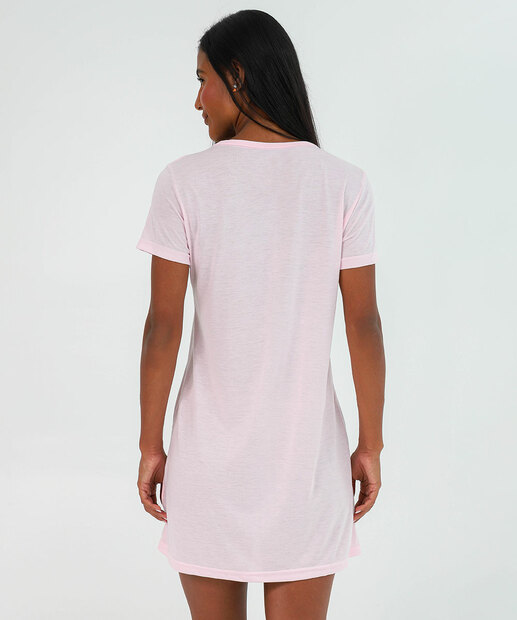 Camisola Estampa Hello Kitty Manga Curta Sanrio Rosa
