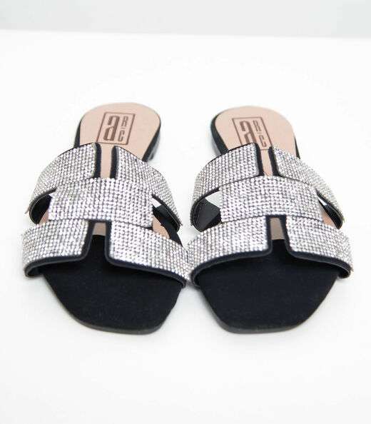 Sandália Feminina Com Strass Select Preto