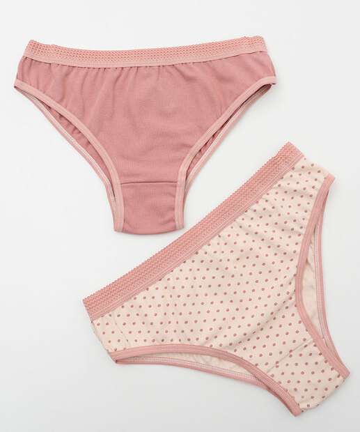 Image_Kit 2 Calcinhas Tanga Cotton Poá Marisa Rosa