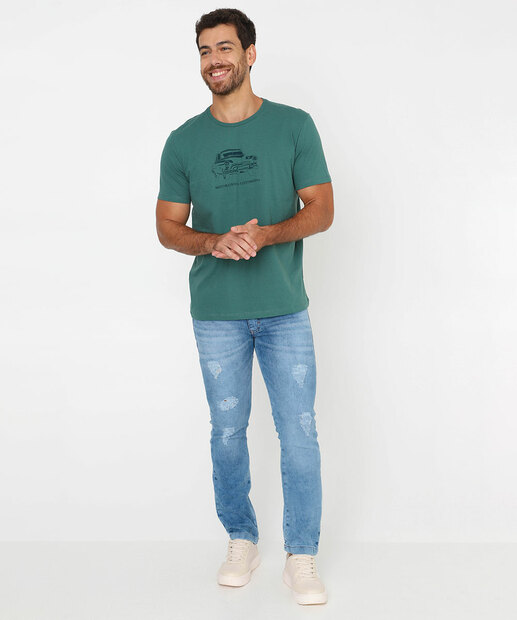 Camiseta Masculina Manga Curta Marisa Verde