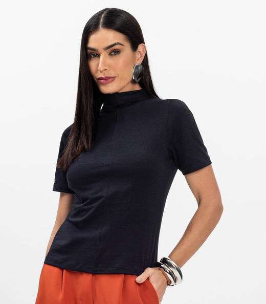 Blusa Feminina Cotton Leve Infinita Cor Preto