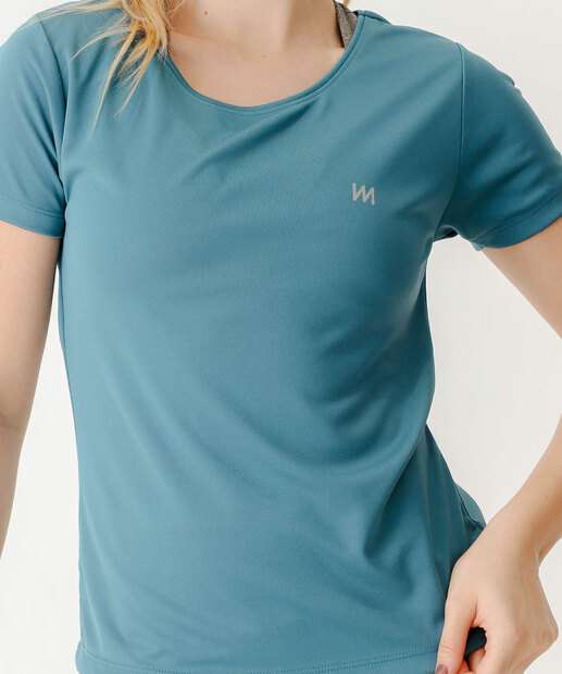 Blusa Feminina Fitness Básica Marisa Azul