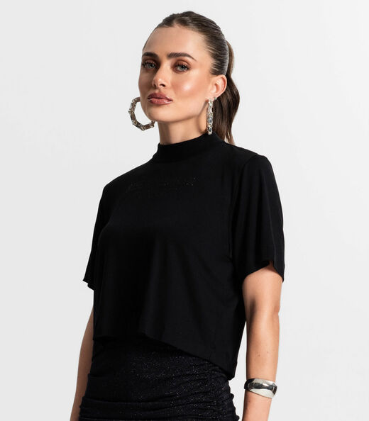 Blusa Feminina Com Gola Alta Endless Preto