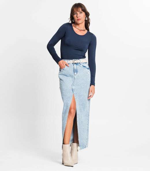 Blusa Feminina Térmica Com Fleece Interno Endless Azul