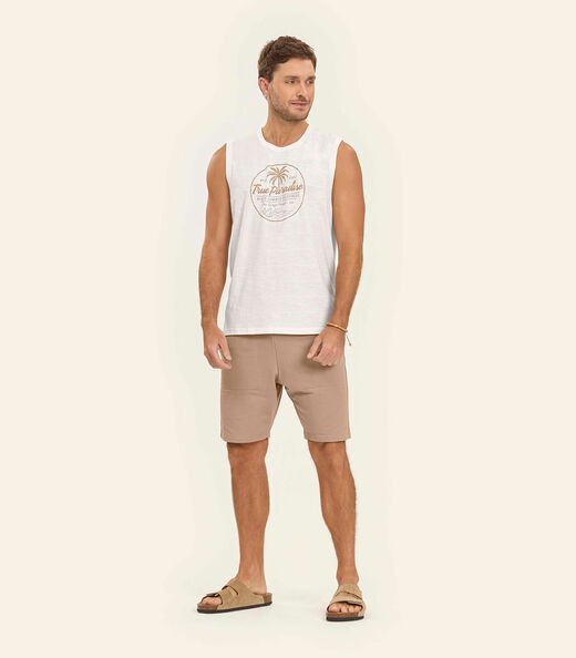 Bermuda em Moletom Masculina Diametro Marrom