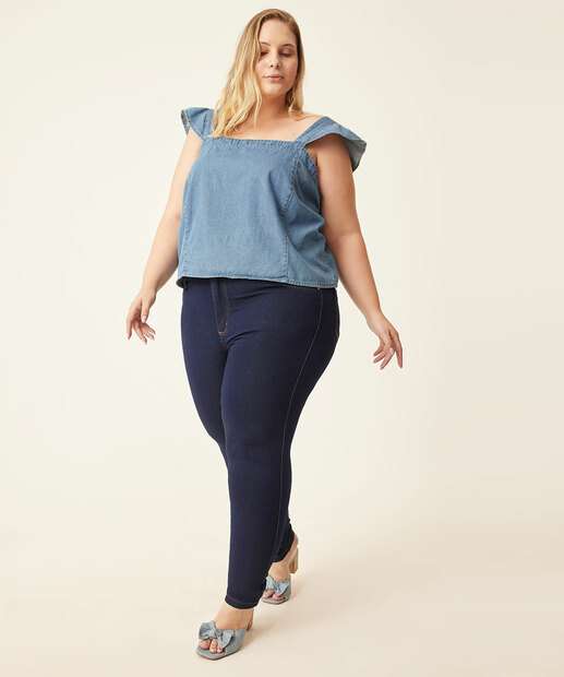 Image_Calça Plus Size Feminina Jeans Cigarrete