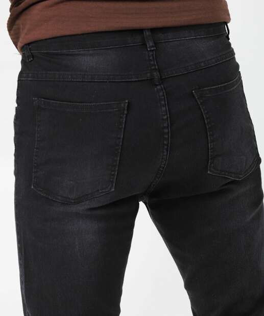 Calça Masculina Jeans Skinny Bolsos Preta