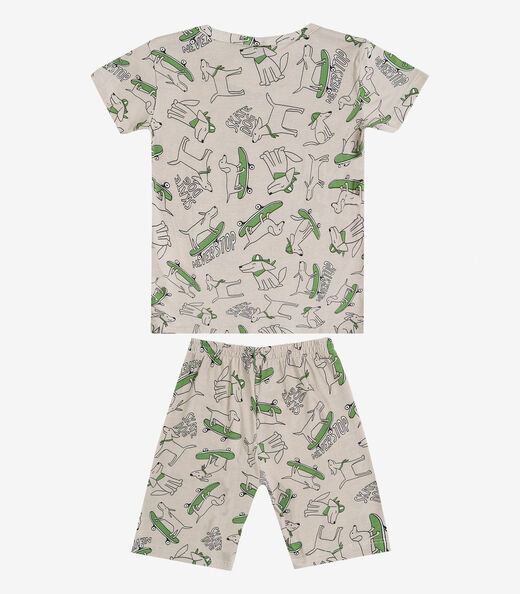 Pijama Infantil Masculino Em Cotton Select Bege