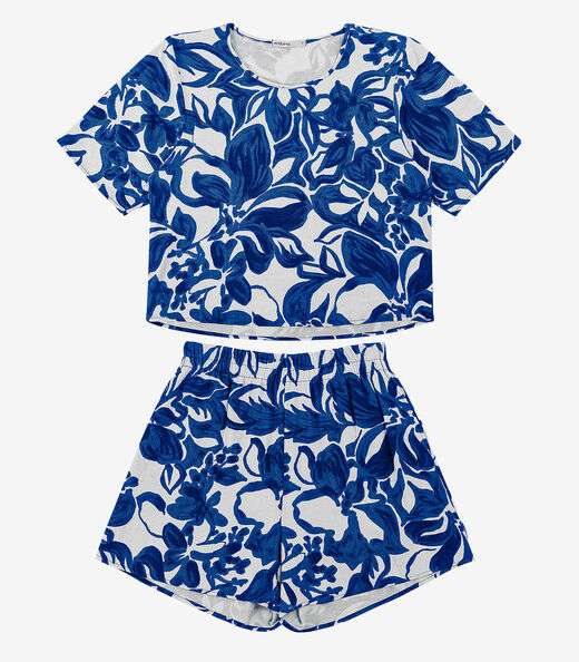 Conjunto Blusa com Shorts Feminino Endless Azul