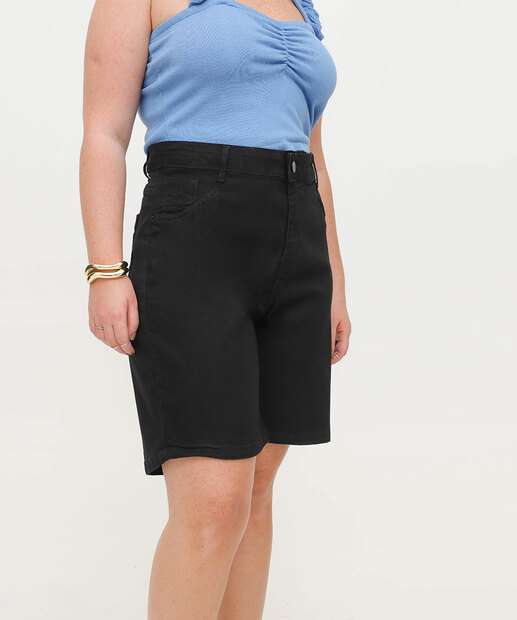 Bermuda Plus Size Feminina Jeans Bolsos