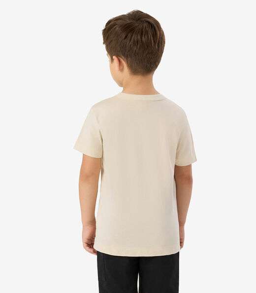 Camiseta Meia Malha Infantil Rovi Kids Bege
