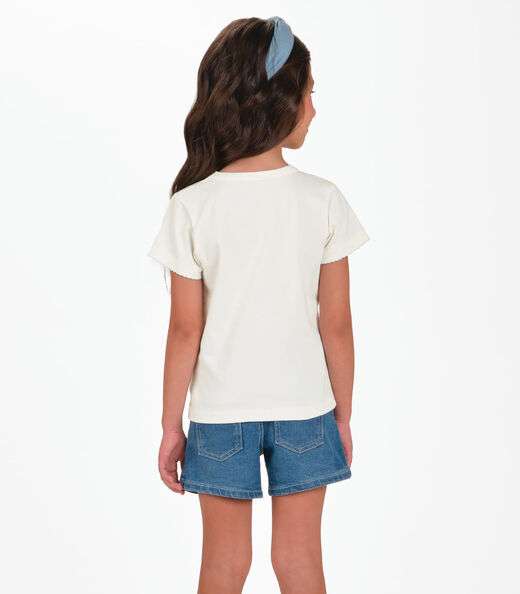 Conjunto Blusa com Shorts Menina Trick Nick Bege