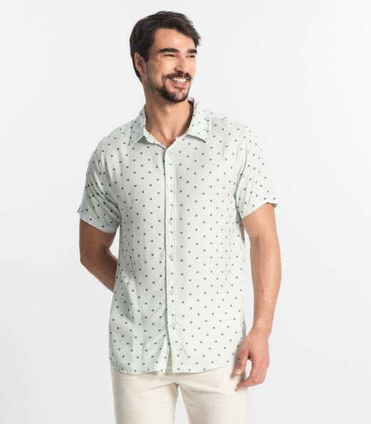 Camisa Masculina Em Viscose Diametro Verde