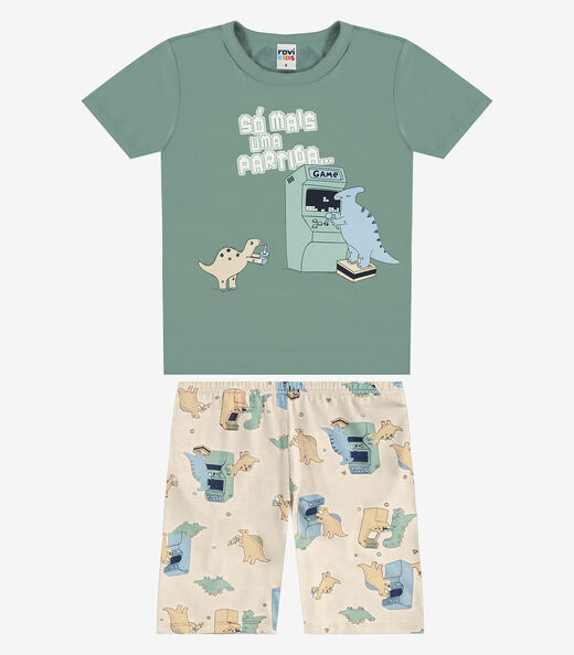 Image_Piajama Camiseta Com Bermuda Infantil Rovi Kids Verde