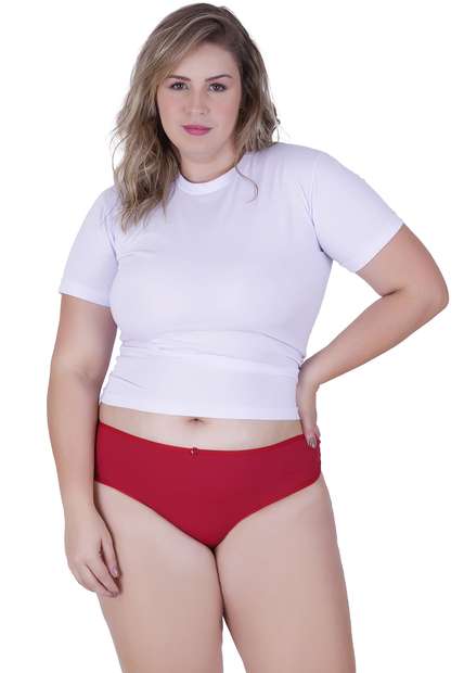 Calcinha Casual Plus Size Microfibra Concept Lingerie Vermelho