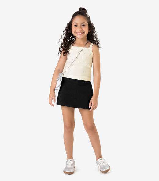 Conjunto Regata com Shorts Saia RoviKids Bege