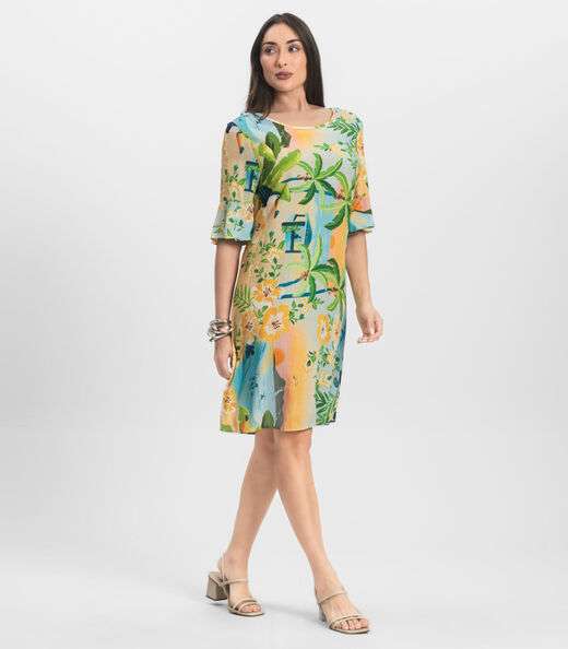 Vestido Feminino Estampado Infinita Cor Rosa