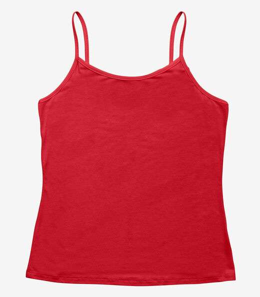 Blusa de Alça Feminina Viscotorcion Básica Rovitex Vermelho