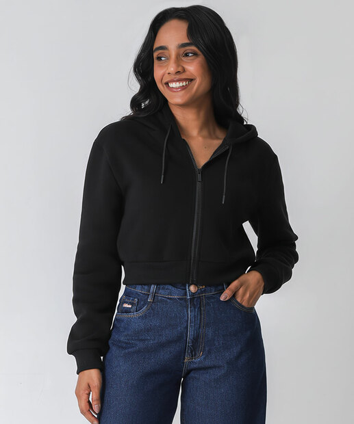 Image_Casaco Feminino Cropped Moletom Flanelado Marisa Preto