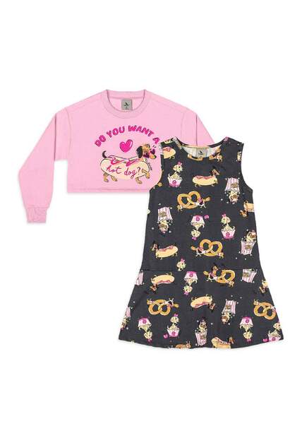 Conjunto Hot Dog Blusão e Vestido Quimby
