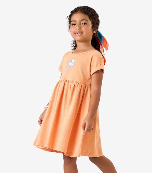 Vestido Malhão Fruit Rovi Kids Laranja