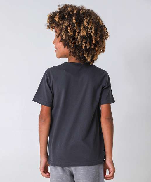 Camiseta Infantil Estampa Mickey Disney Tam 4 a 10 Cinza 