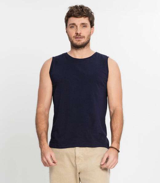 Regata Masculina Básico Meia Malha Diametro Azul