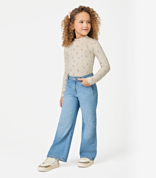 Blusa Manga Longa Feminina Infantil Trick Nick Bege
