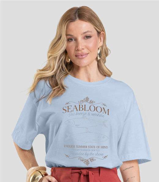 Image_T- Shirt Oversized Feminina Estampada Dianna Azul