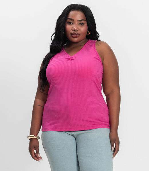 Image_Regata Plus Size Em Ribana Canelada Secret Glam Rosa