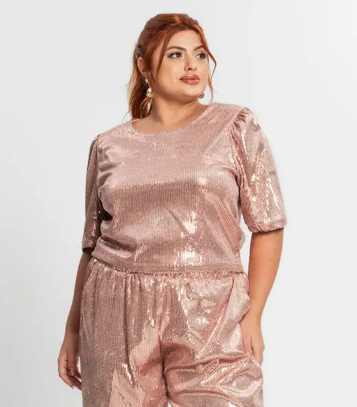 Image_Blusa Feminina Plus Size Em Paetê Secret Glam Unica