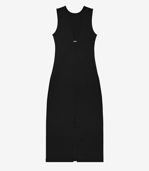 Vestido Midi em Molecotton de Viscose Rovitex Preto