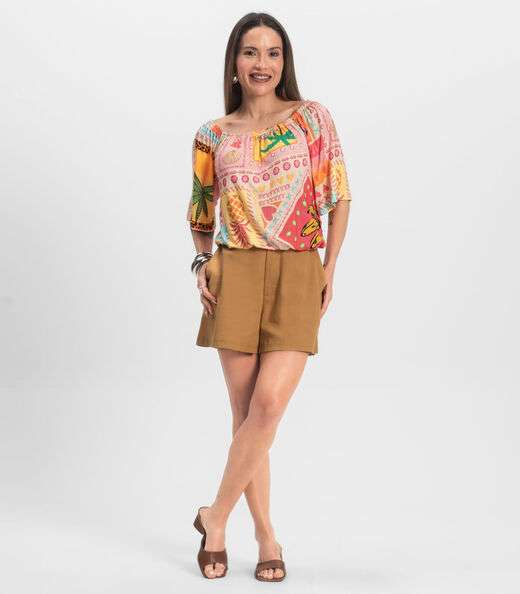 Blusa Feminina Ciganinha Infinita Cor Rosa