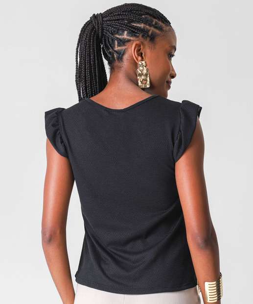 Blusa Feminina Babados Sem Manga Marisa