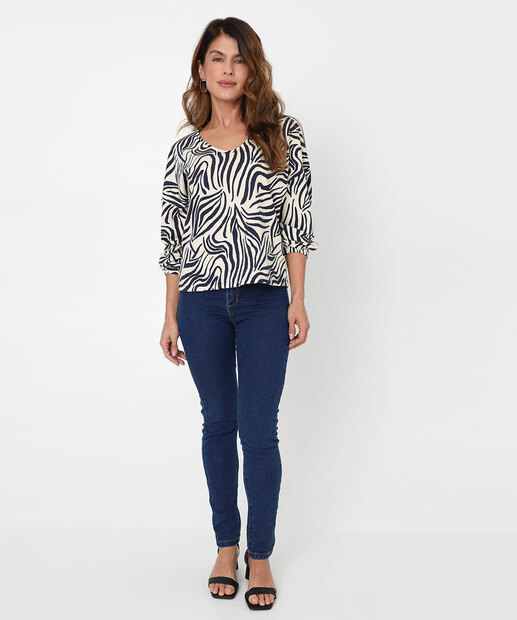 Image_Calça Jeans Skinny Feminina Push Up Sawary Azul