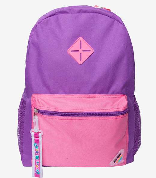 Mochila Escolar Feminina Com Chaveiro De Pvc Clio Roxo