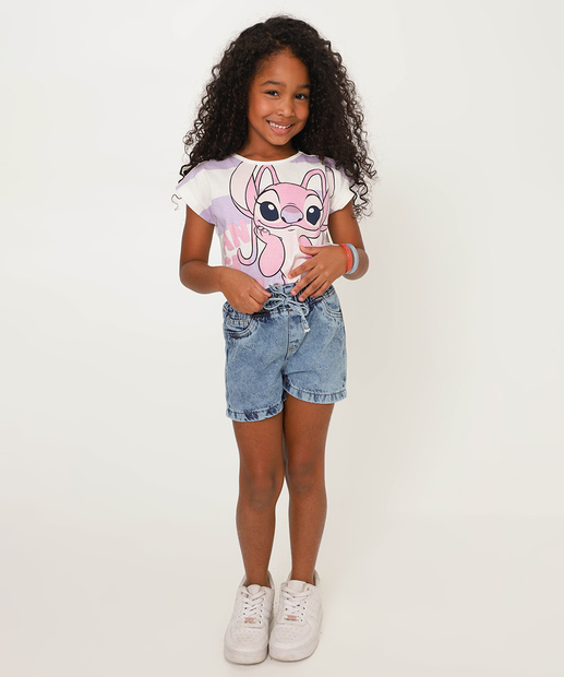 Blusa Infantil Angel Disney Tam 4 a 10 Off White