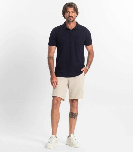 Polo Masculina Pique Diametro Azul