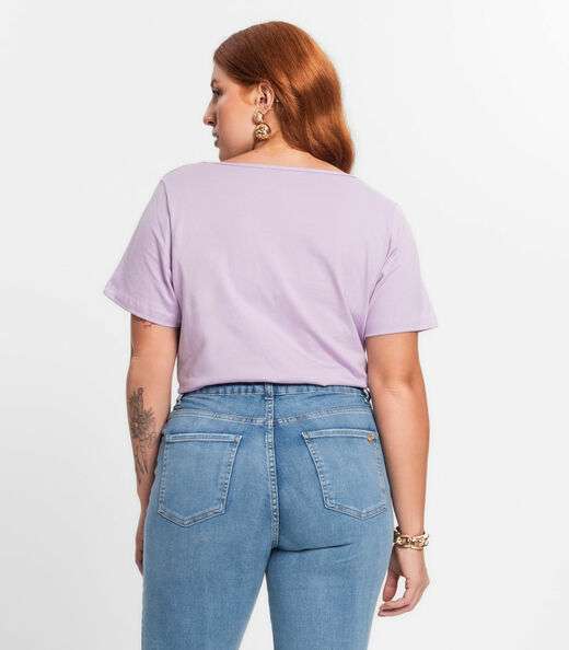 Blusa Feminina Plus Size Secret Glam Roxo
