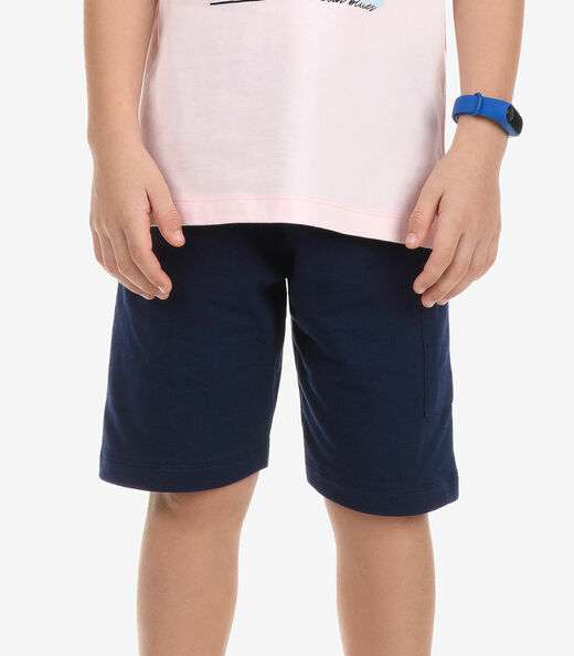 Conjunto Camiseta com Bermuda Menino Rovi Kids Rosa